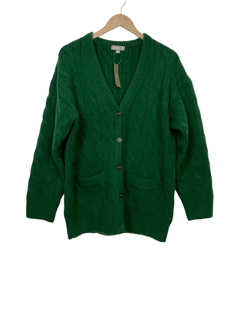 J. Crew Relaxed cable-knit cardigan In Green Size XS/S